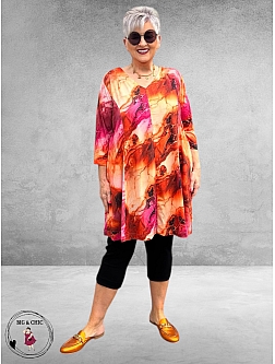 DYB Tuniek Oranje-Pink Abstract Print